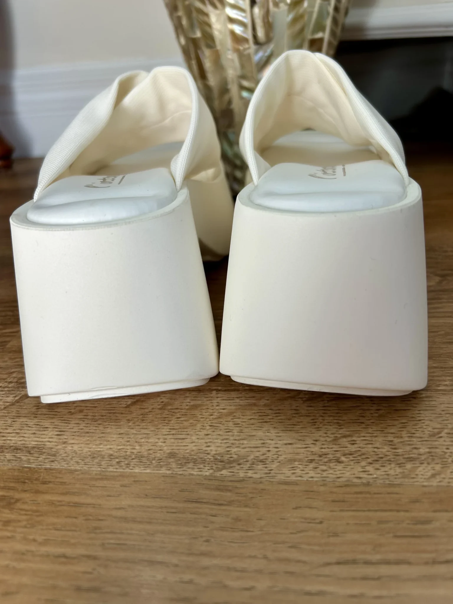 Image for White platform sandals