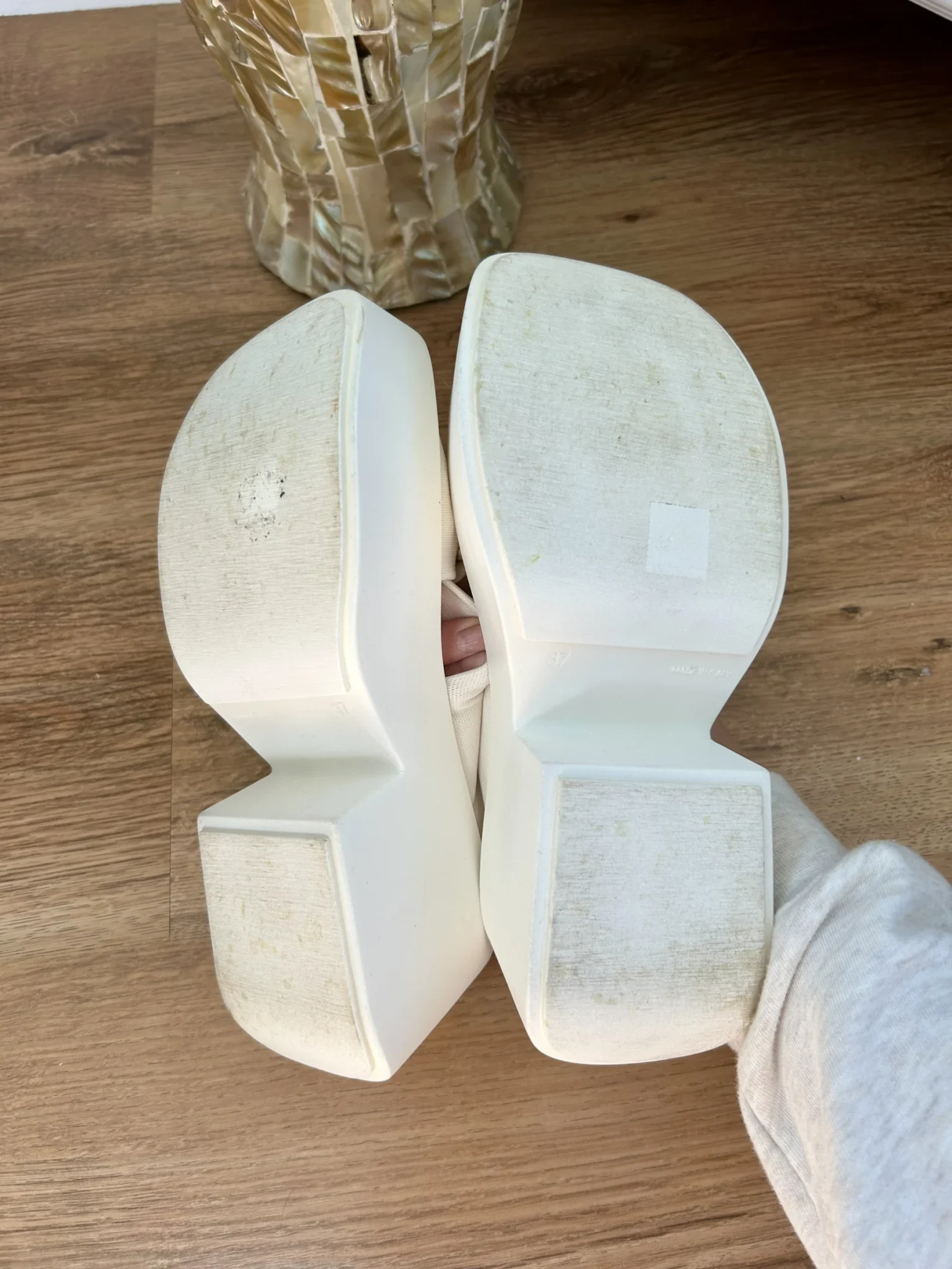 Image for White platform sandals