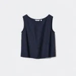 Featured thumbnail for Navy blue linen-blend camisole - Small