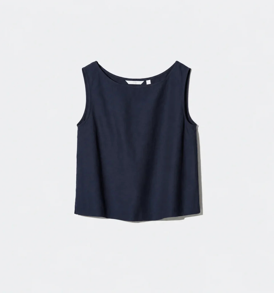 Featured image for Navy blue linen-blend camisole - Small