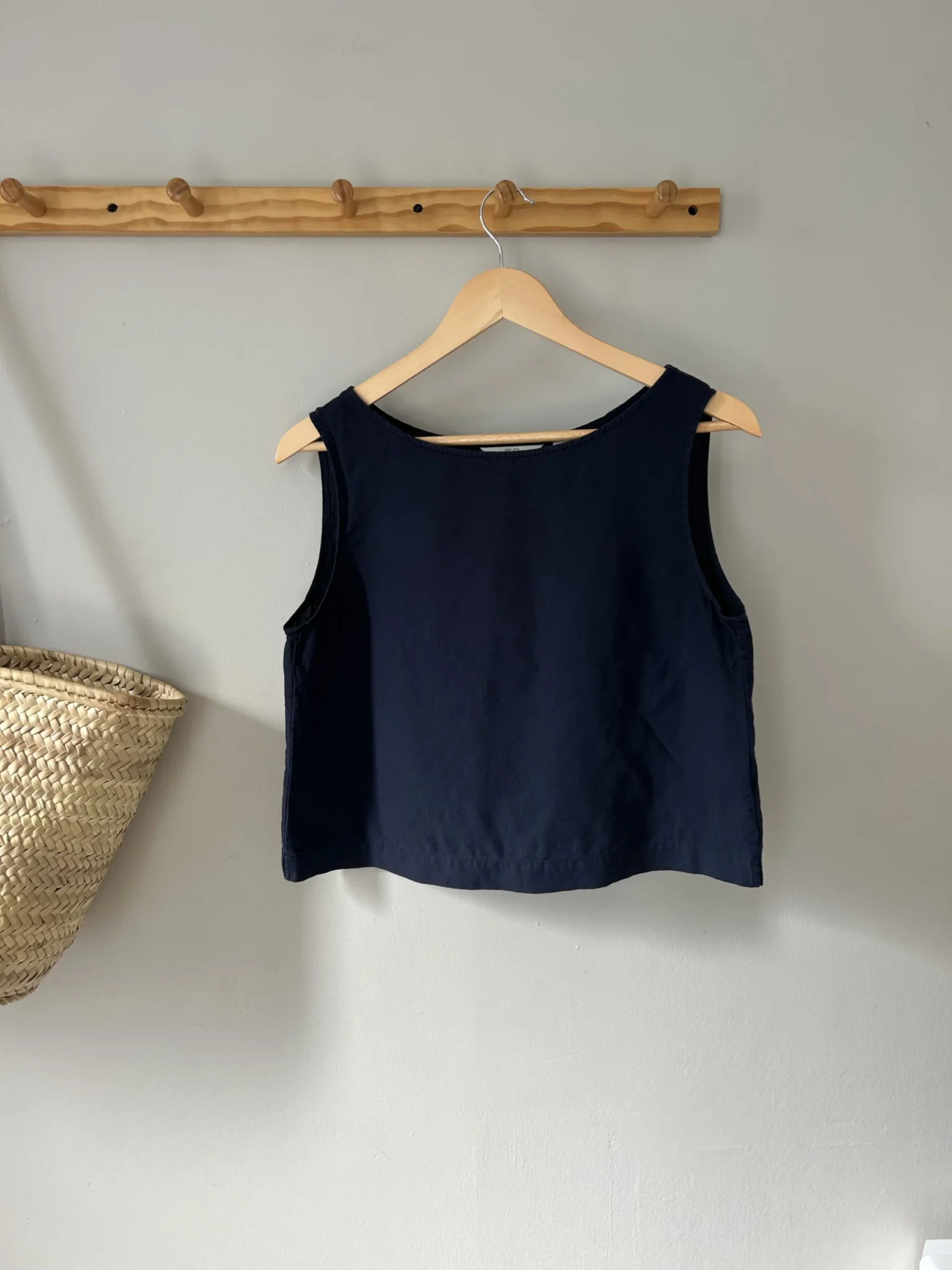 Image for Navy blue linen-blend camisole - Small