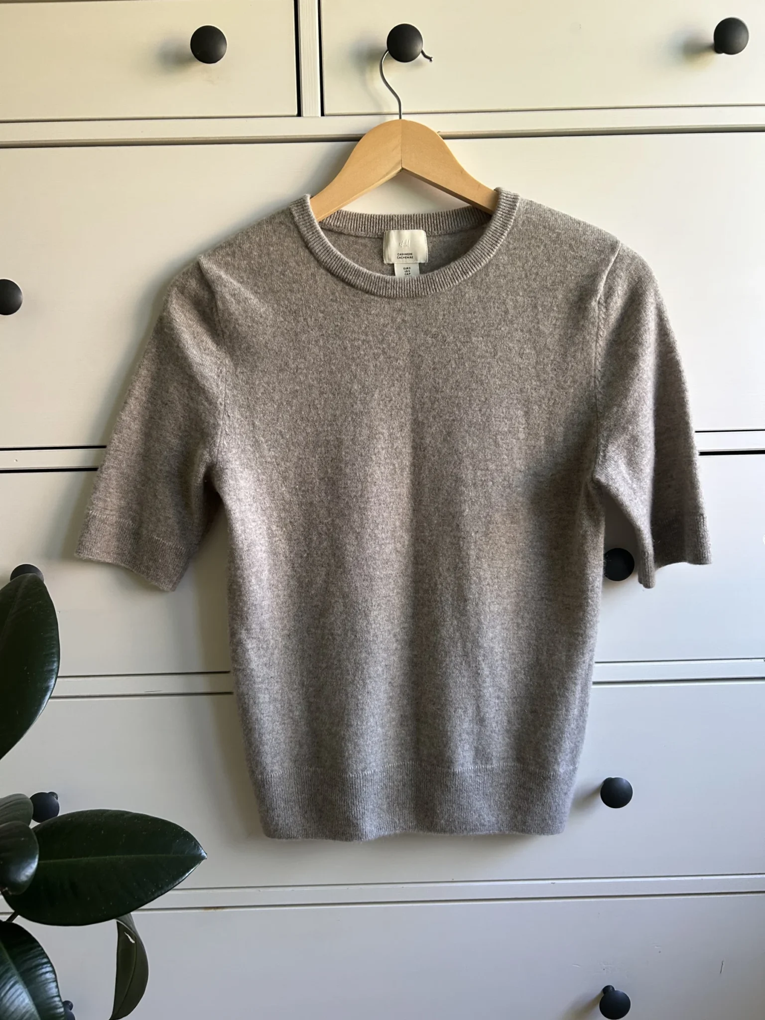 Image for 100% cashmere jumper – Short sleeves – Small