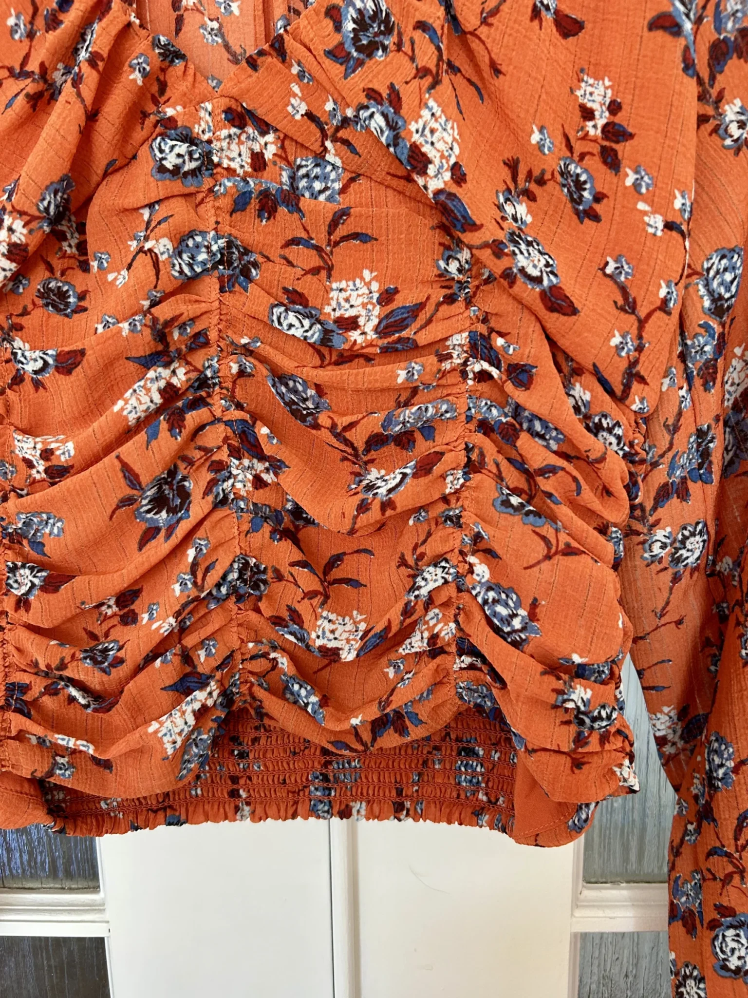 Image for Floral blouse with puffed sleeves