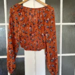 Thumbnail for Floral blouse with puffed sleeves