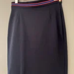 Featured thumbnail for Flattering navy Escada skirt that accentuates the waist