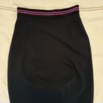 Thumbnail for Flattering navy Escada skirt that accentuates the waist