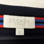 Thumbnail for Flattering navy Escada skirt that accentuates the waist