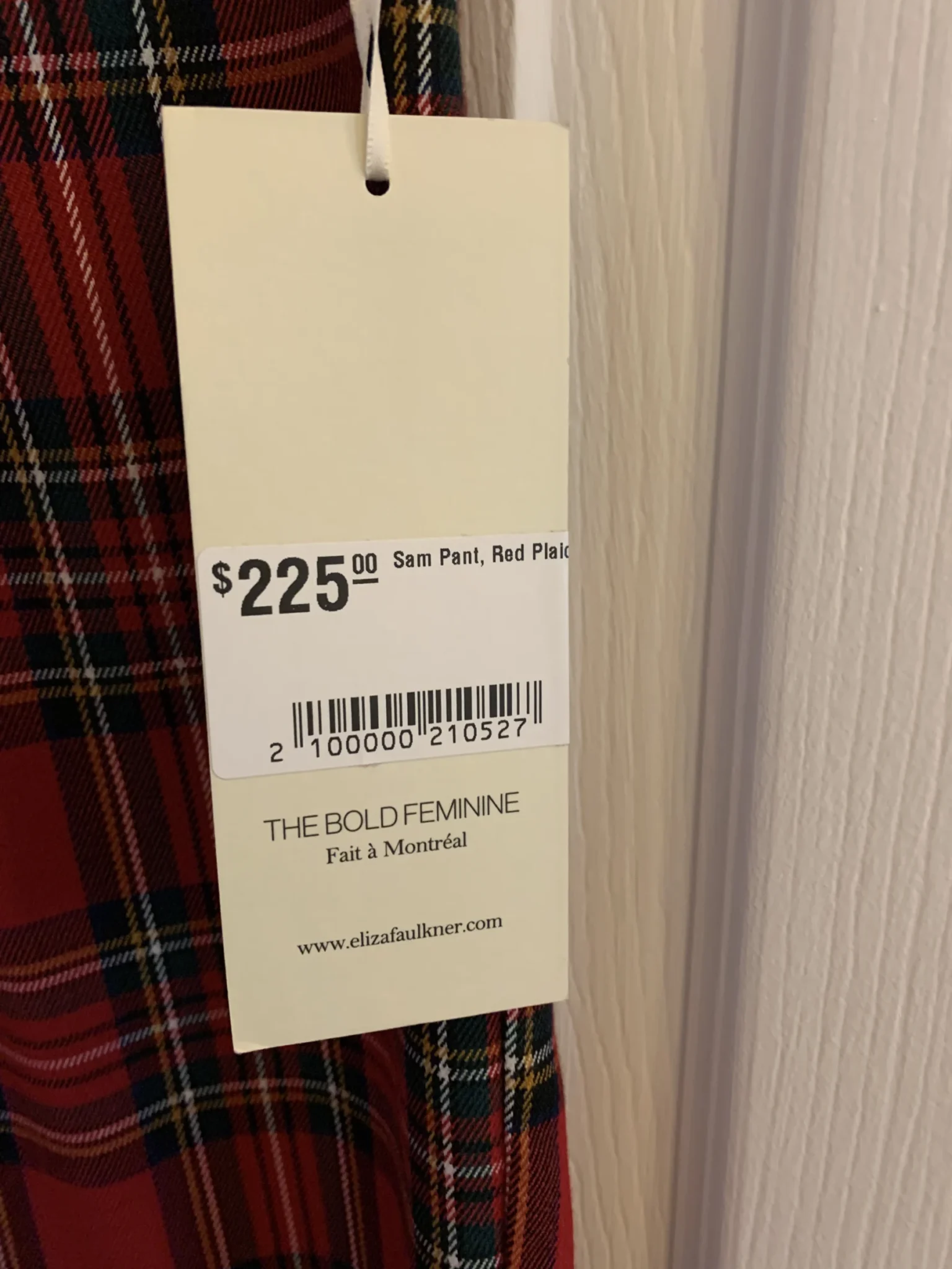 Image for Sam red checked trousers