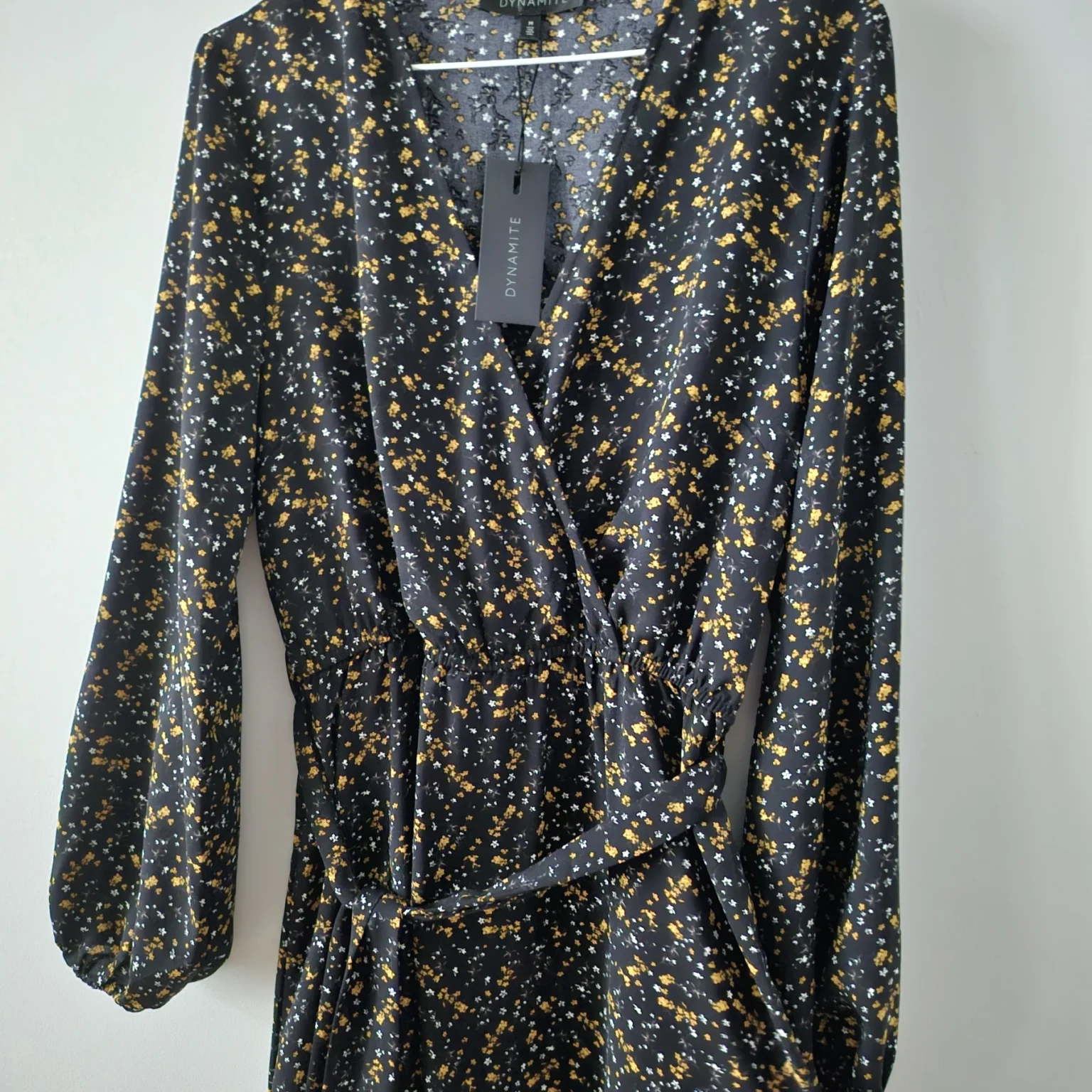 Image for Floral dress with puffed sleeves