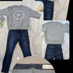 Featured thumbnail for Complete Outfit, Size M – NIKE Grey ‘Just Do It’ Quilted Cotton Top + GAP True Skinny Jeans, Size 30