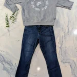 Thumbnail for Complete Outfit, Size M – NIKE Grey ‘Just Do It’ Quilted Cotton Top + GAP True Skinny Jeans, Size 30