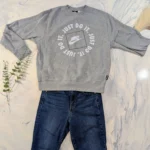 Thumbnail for Complete Outfit, Size M – NIKE Grey ‘Just Do It’ Quilted Cotton Top + GAP True Skinny Jeans, Size 30