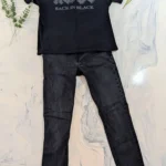 Thumbnail for Outfit M / 31 – AC/DC ‘Back in Black’ T-shirt + ZARA black faded jeans