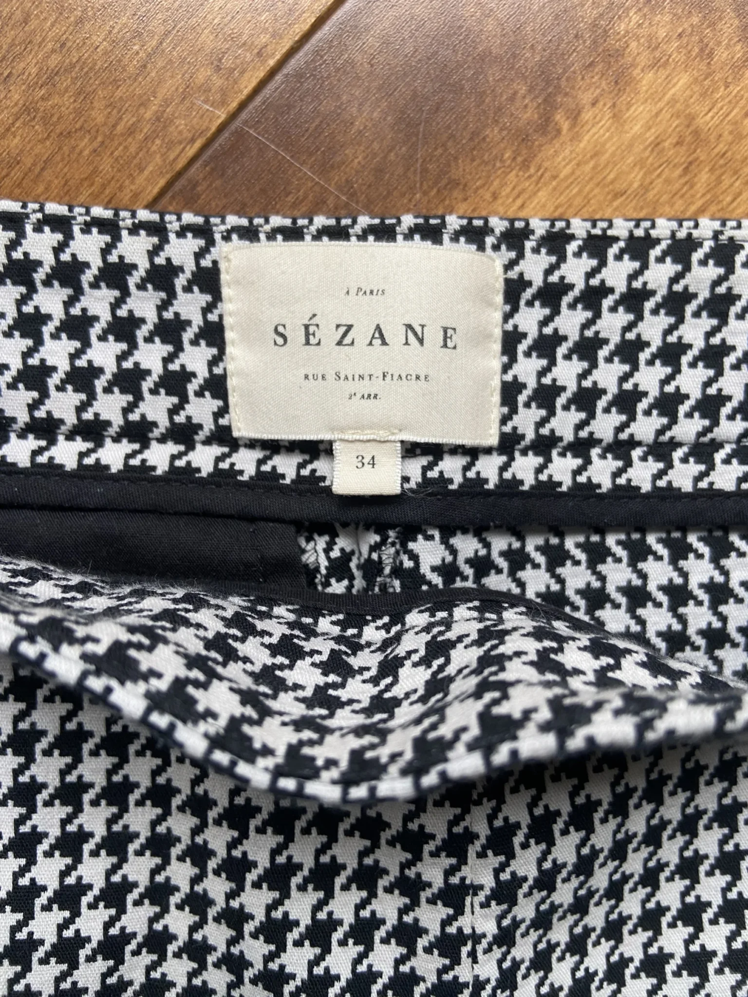 Image for Sézane Clara houndstooth trousers