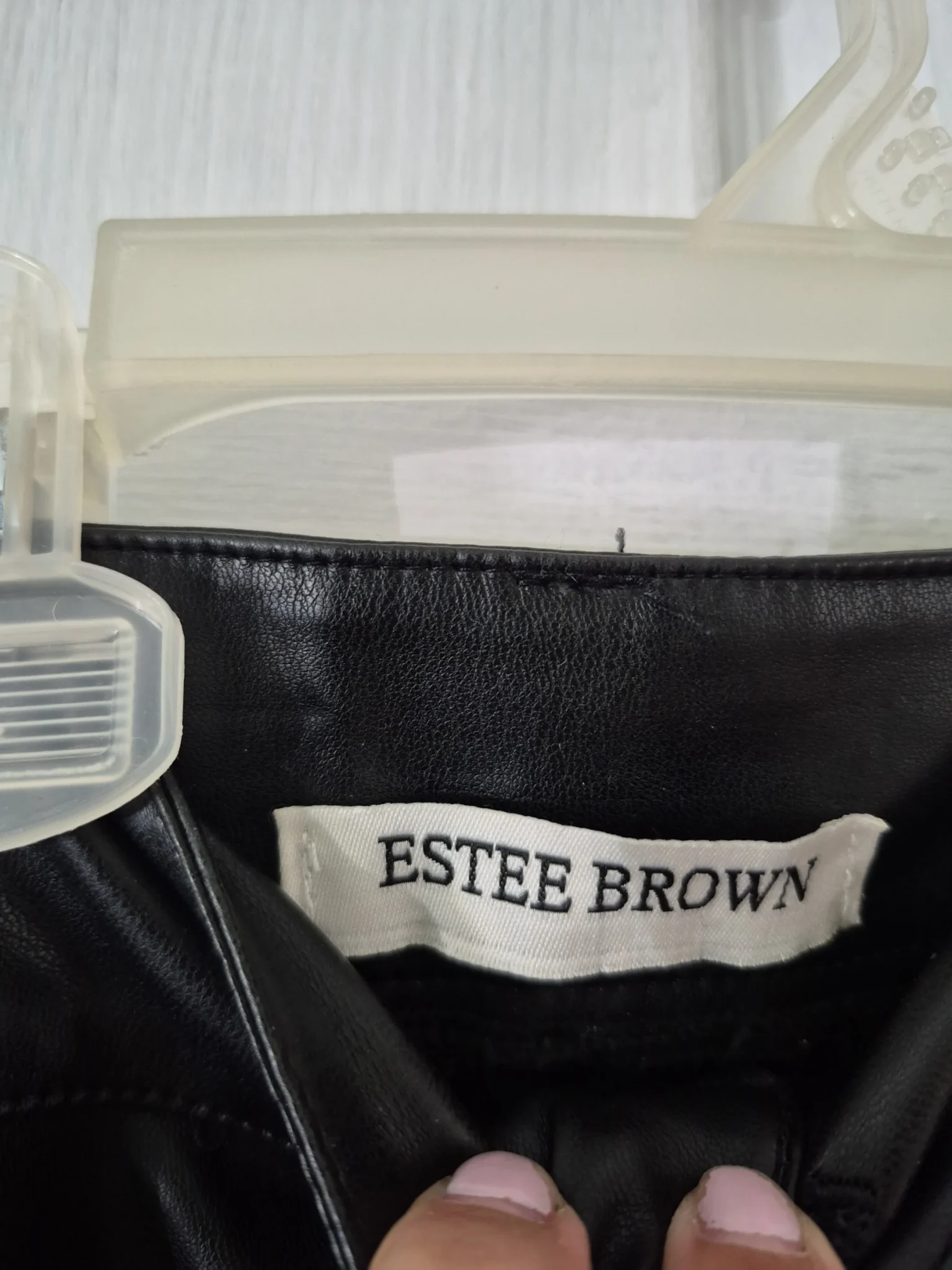 Image for Estee Brown faux leather high-waisted cargo trousers, size Small