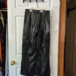 Thumbnail for Estee Brown faux leather high-waisted cargo trousers, size Small