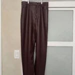 Featured thumbnail for Dynamite – Burgundy faux leather trousers