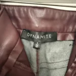 Thumbnail for Dynamite – Burgundy faux leather trousers