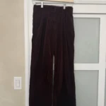 Featured thumbnail for Tristan – burgundy velvet-effect trousers