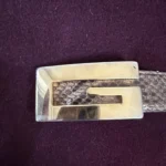 Thumbnail for Crocodile-effect belt with a gold ‘Guess’-style buckle