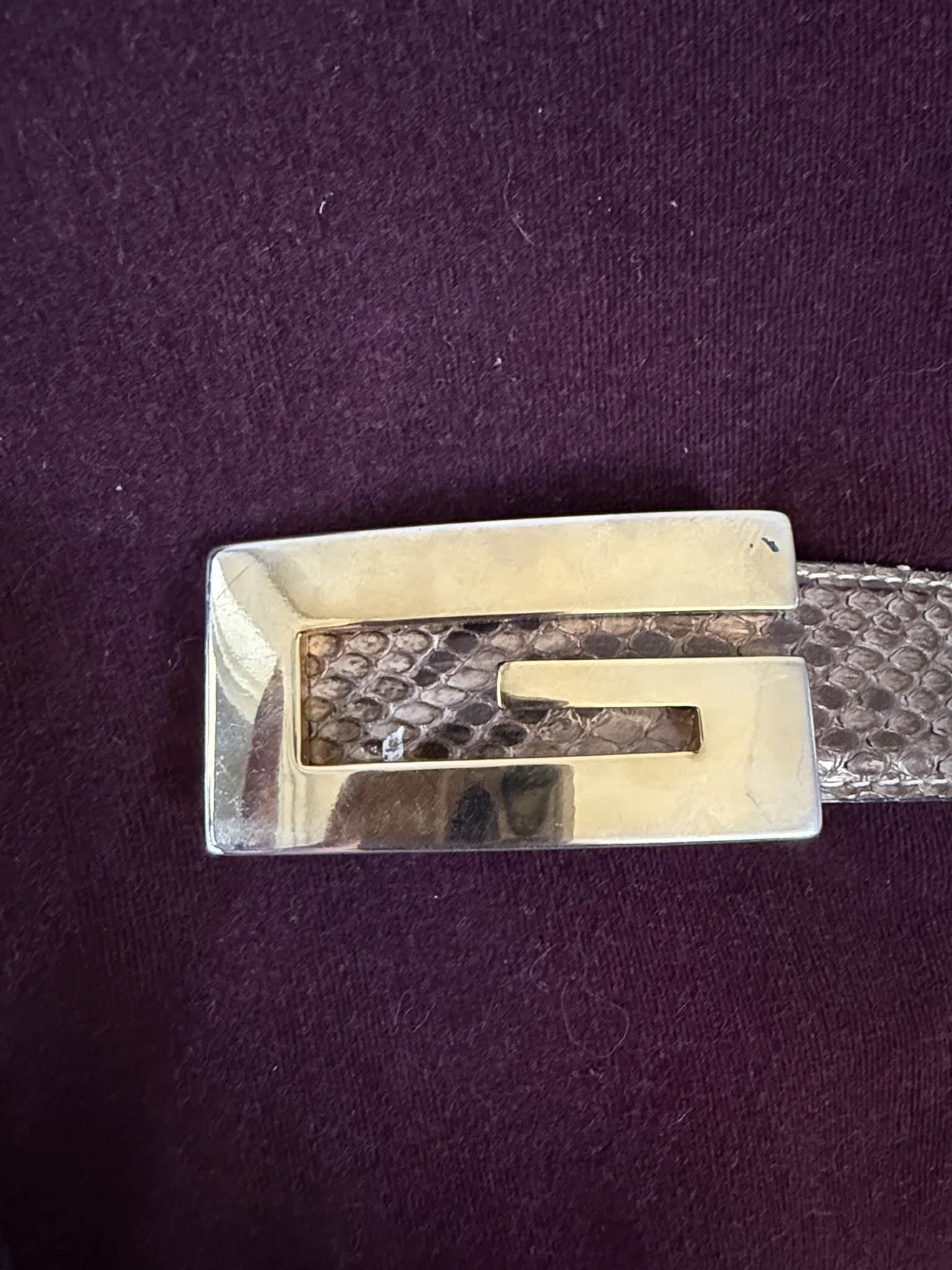Image for Crocodile-effect belt with a gold ‘Guess’-style buckle