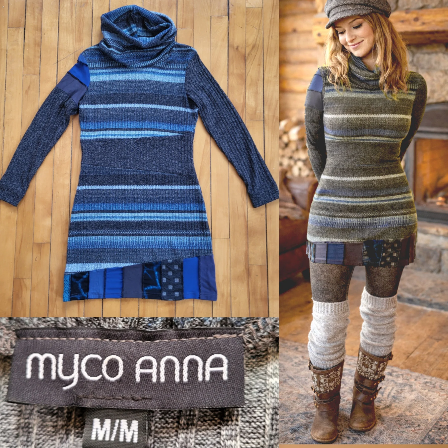 Myco Anna Asymmetrical Long-Sleeved Dress Tunic Myco Anna seconde main
