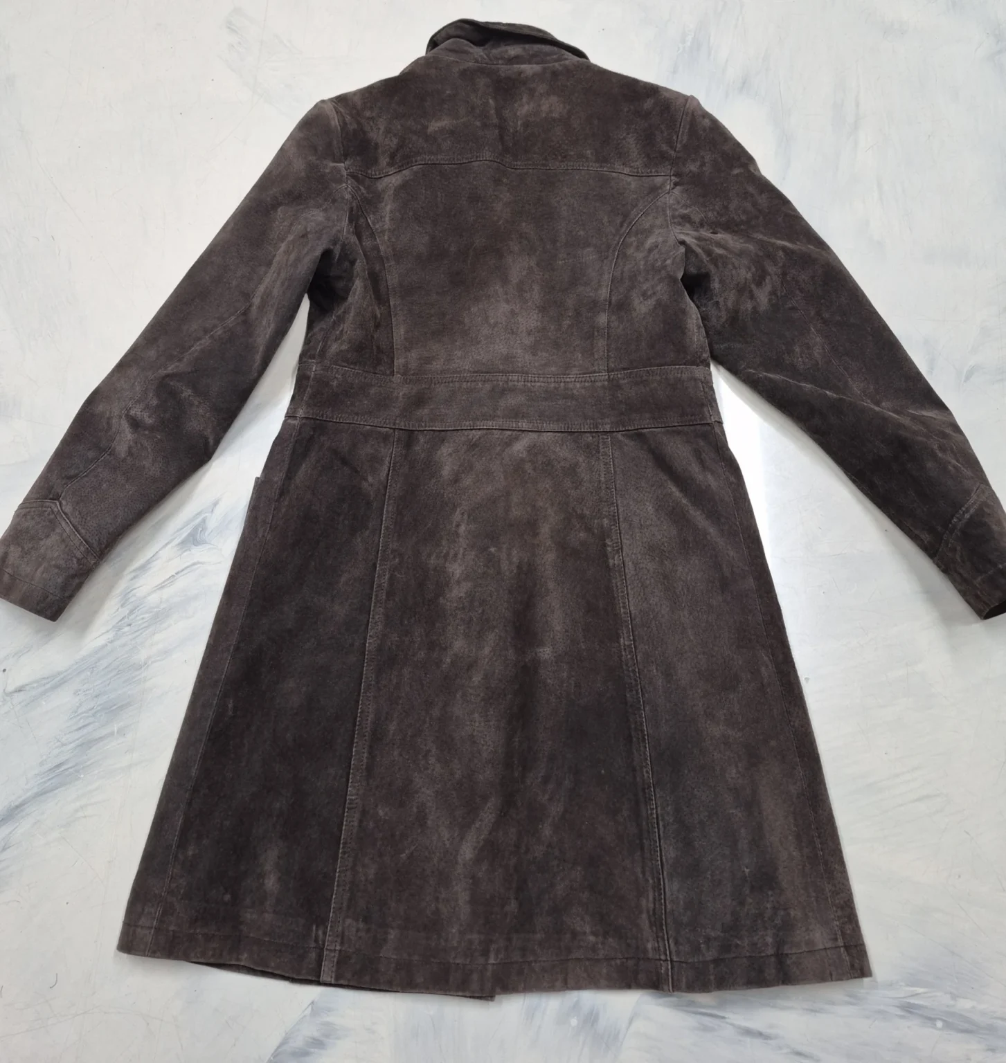 Image for Mocha-coloured suede coat