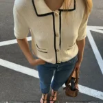 Thumbnail for Massimo Dutti jumper, size S, beige and black