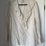 Thumbnail for COS blouse, size 10, beige with ruffles