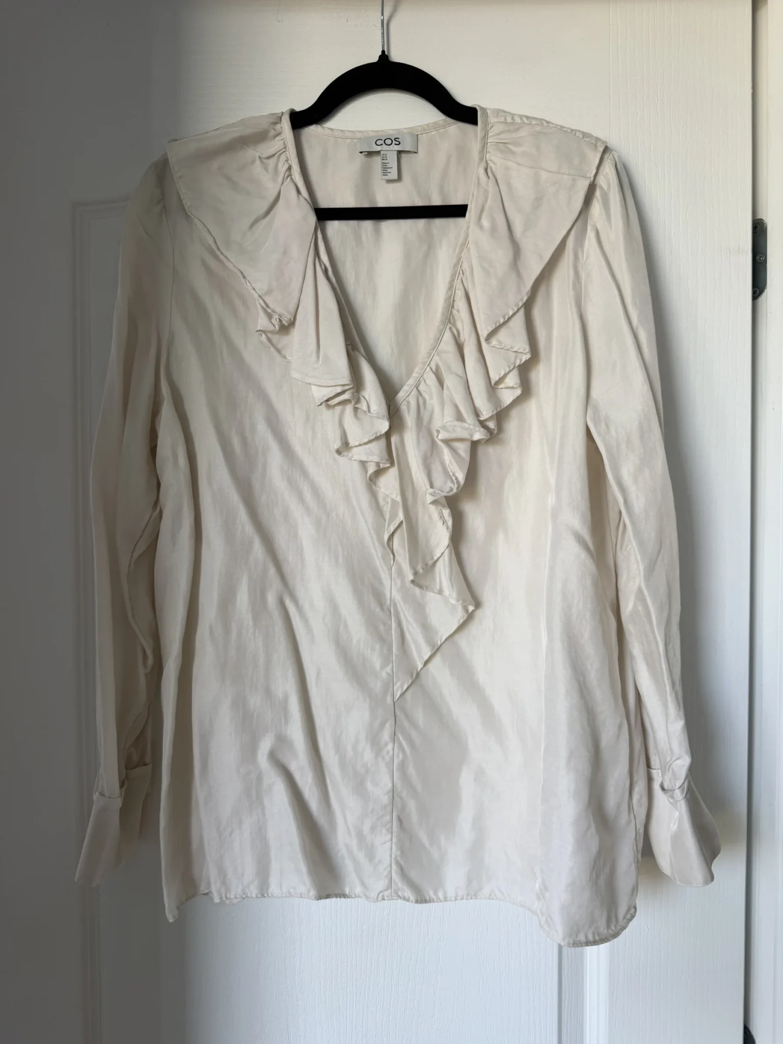 Image for COS blouse, size 10, beige with ruffles