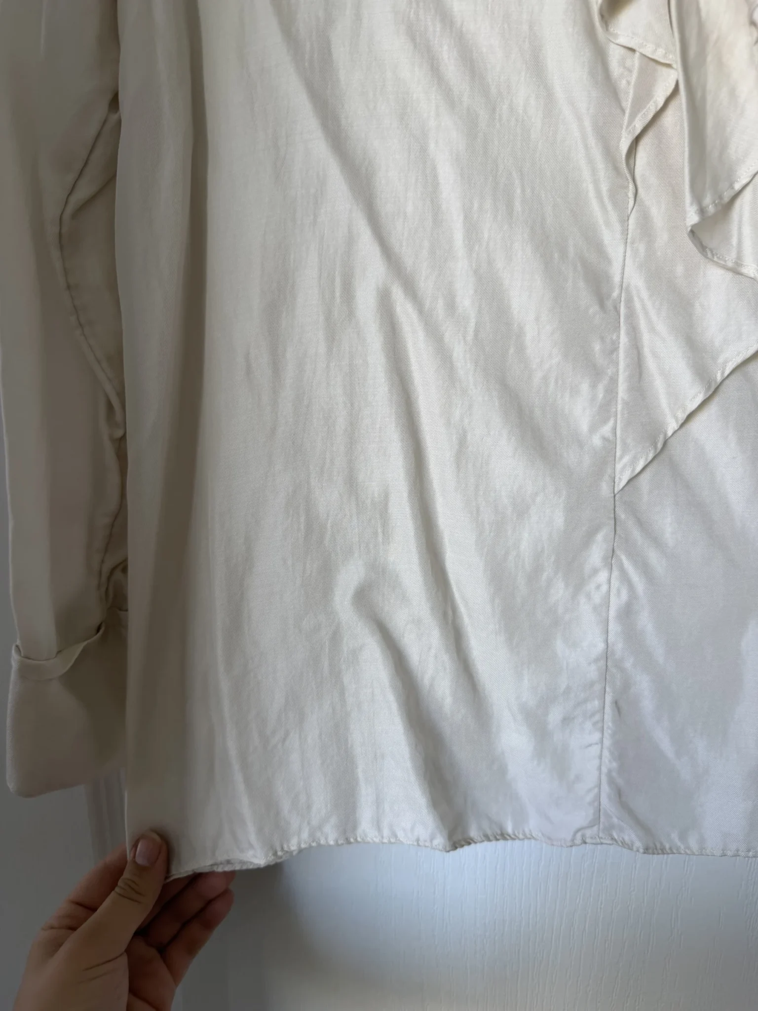 Image for COS blouse, size 10, beige with ruffles