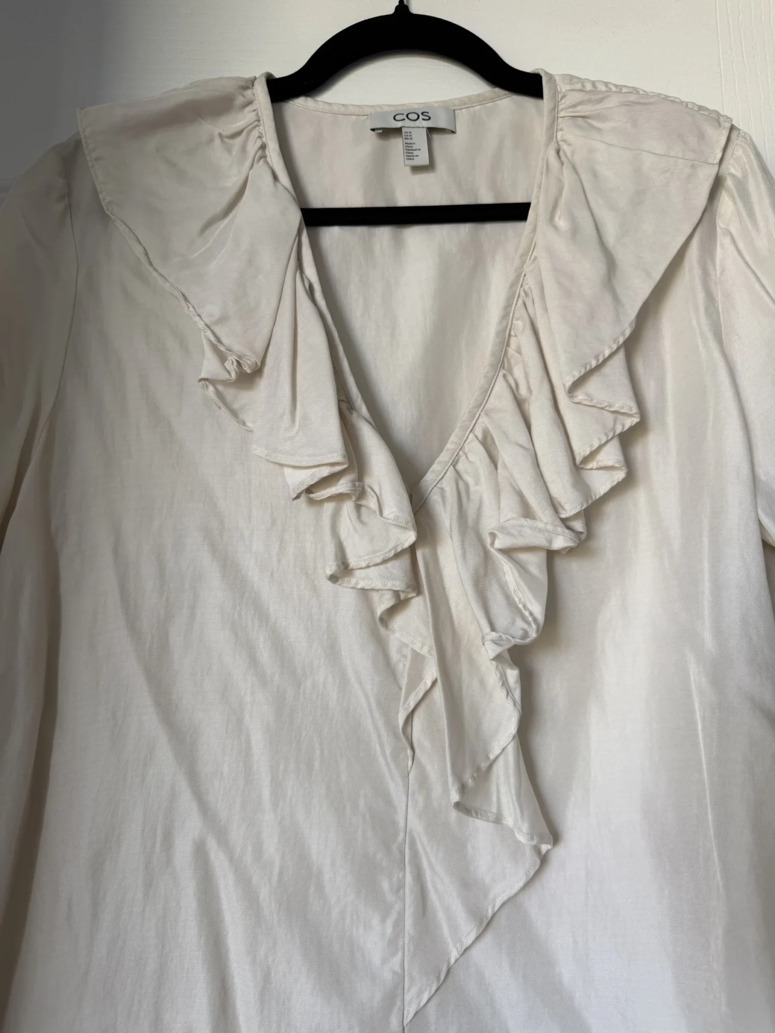 Image for COS blouse, size 10, beige with ruffles