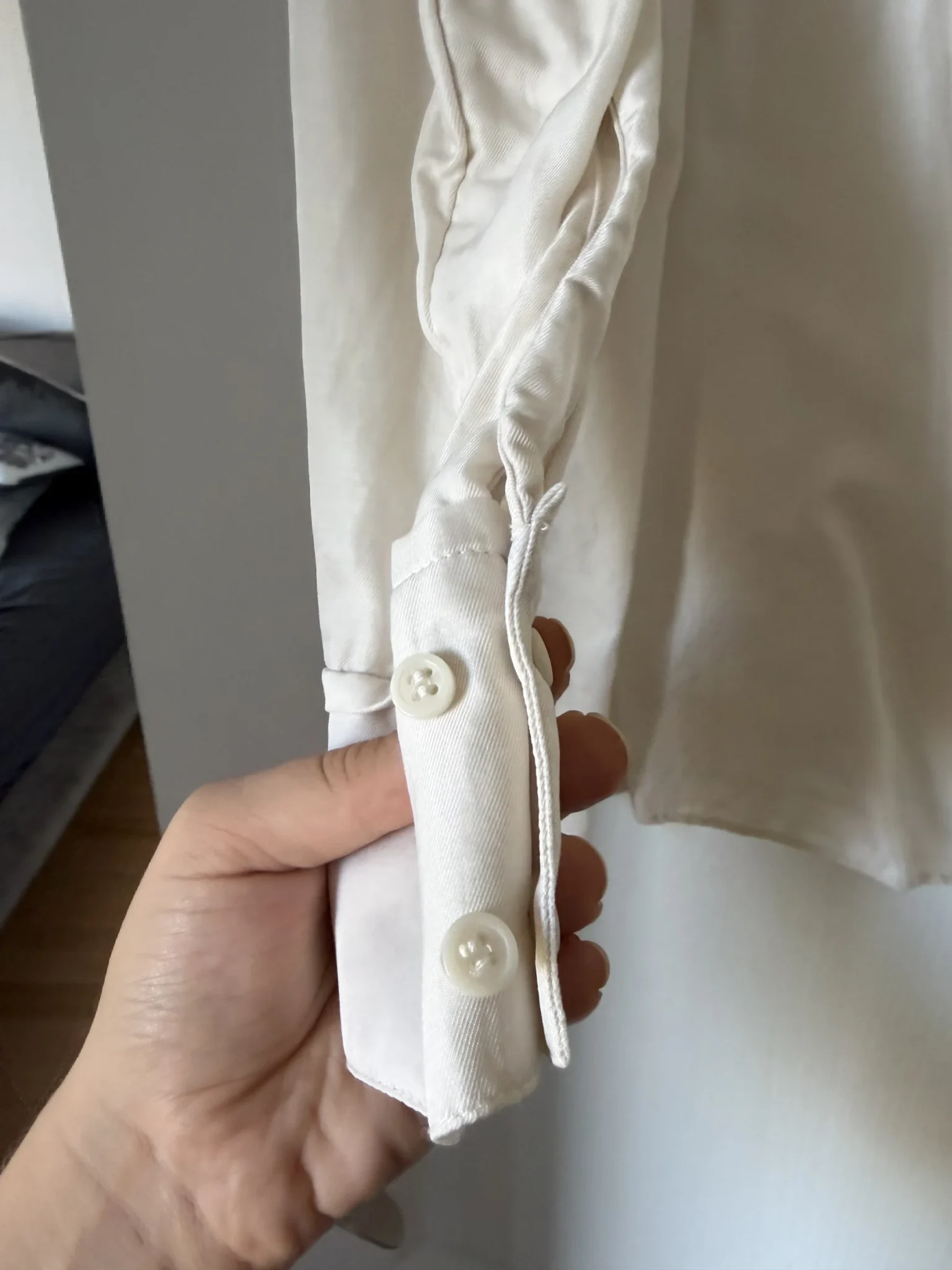 Image for COS blouse, size 10, beige with ruffles