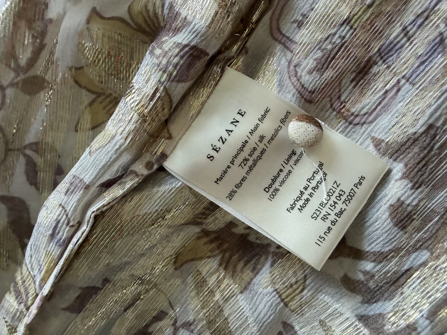Image for Sézane Tianna silk shirt, size 38