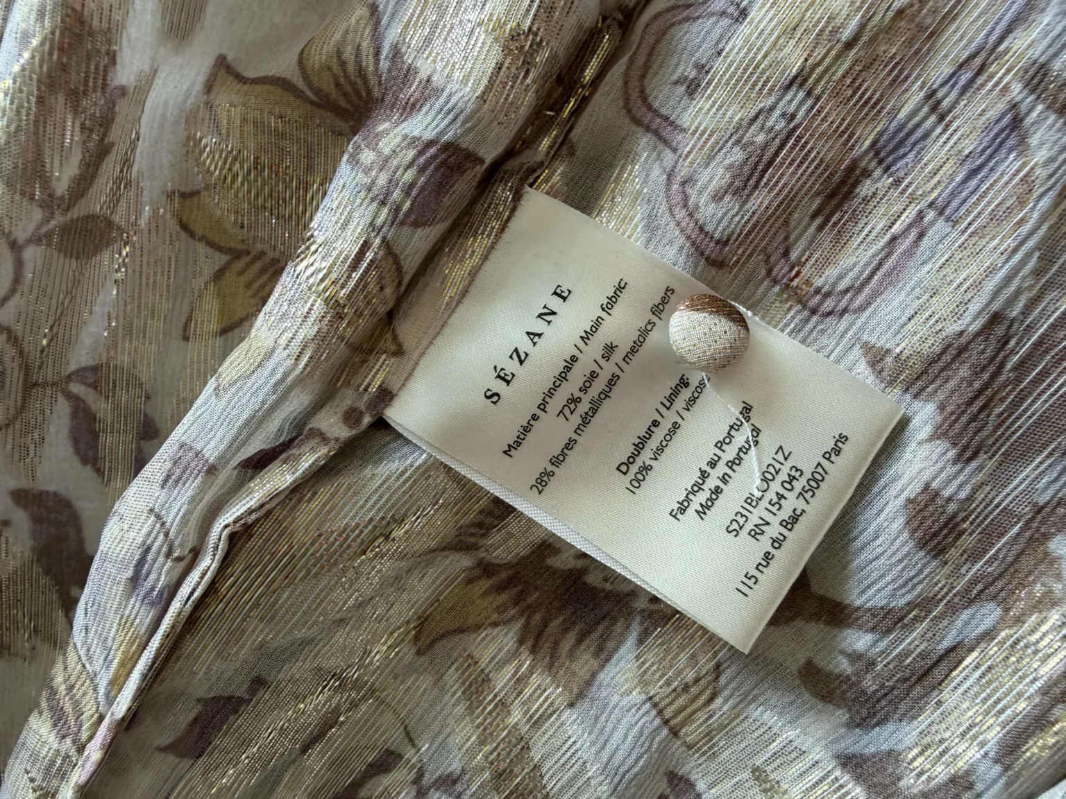 Image for Sézane Tianna silk shirt, size 38