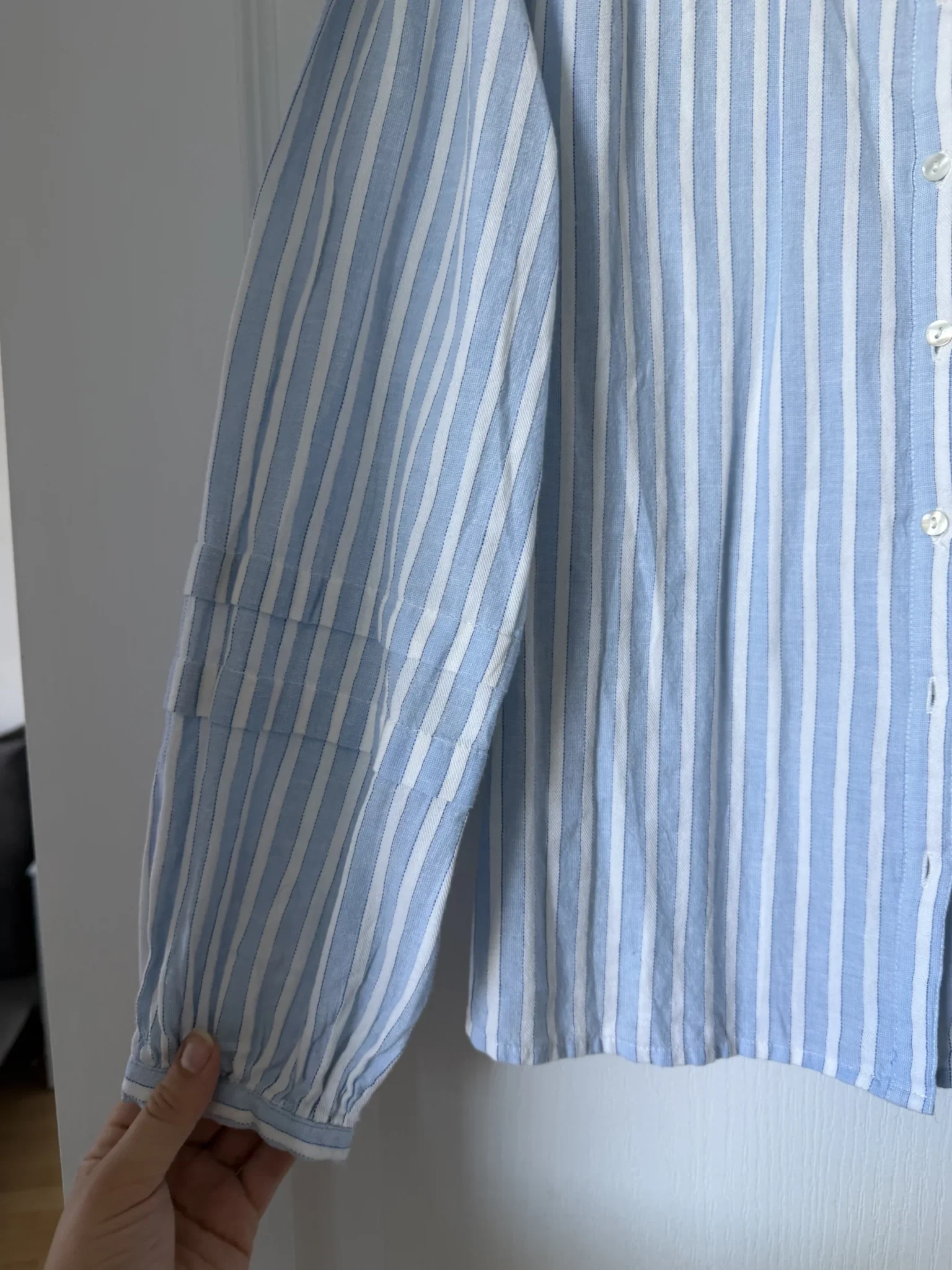 Image for Maison 123 shirt, size 40 FR (M/L), light blue with white stripes