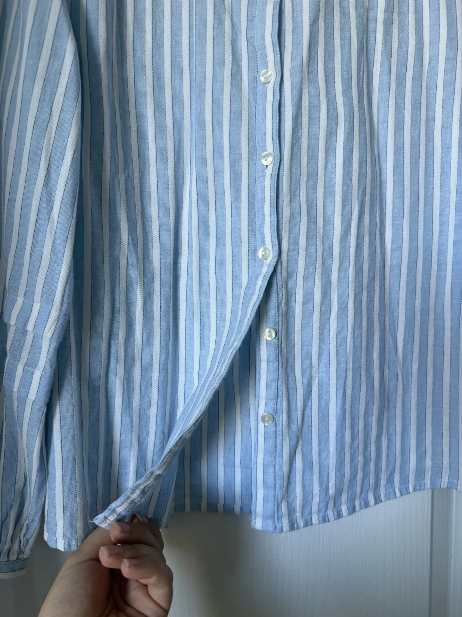 Image for Maison 123 shirt, size 40 FR (M/L), light blue with white stripes