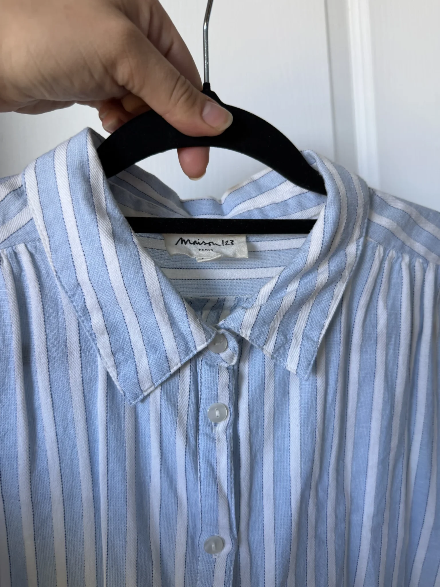 Image for Maison 123 shirt, size 40 FR (M/L), light blue with white stripes