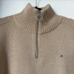 Thumbnail for Tommy Hilfiger jumper with a trucker collar, size S, light brown