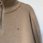 Thumbnail for Tommy Hilfiger jumper with a trucker collar, size S, light brown