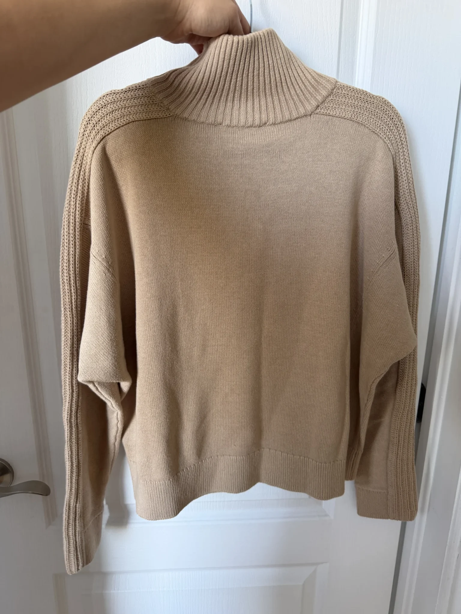 Image for Tommy Hilfiger jumper with a trucker collar, size S, light brown
