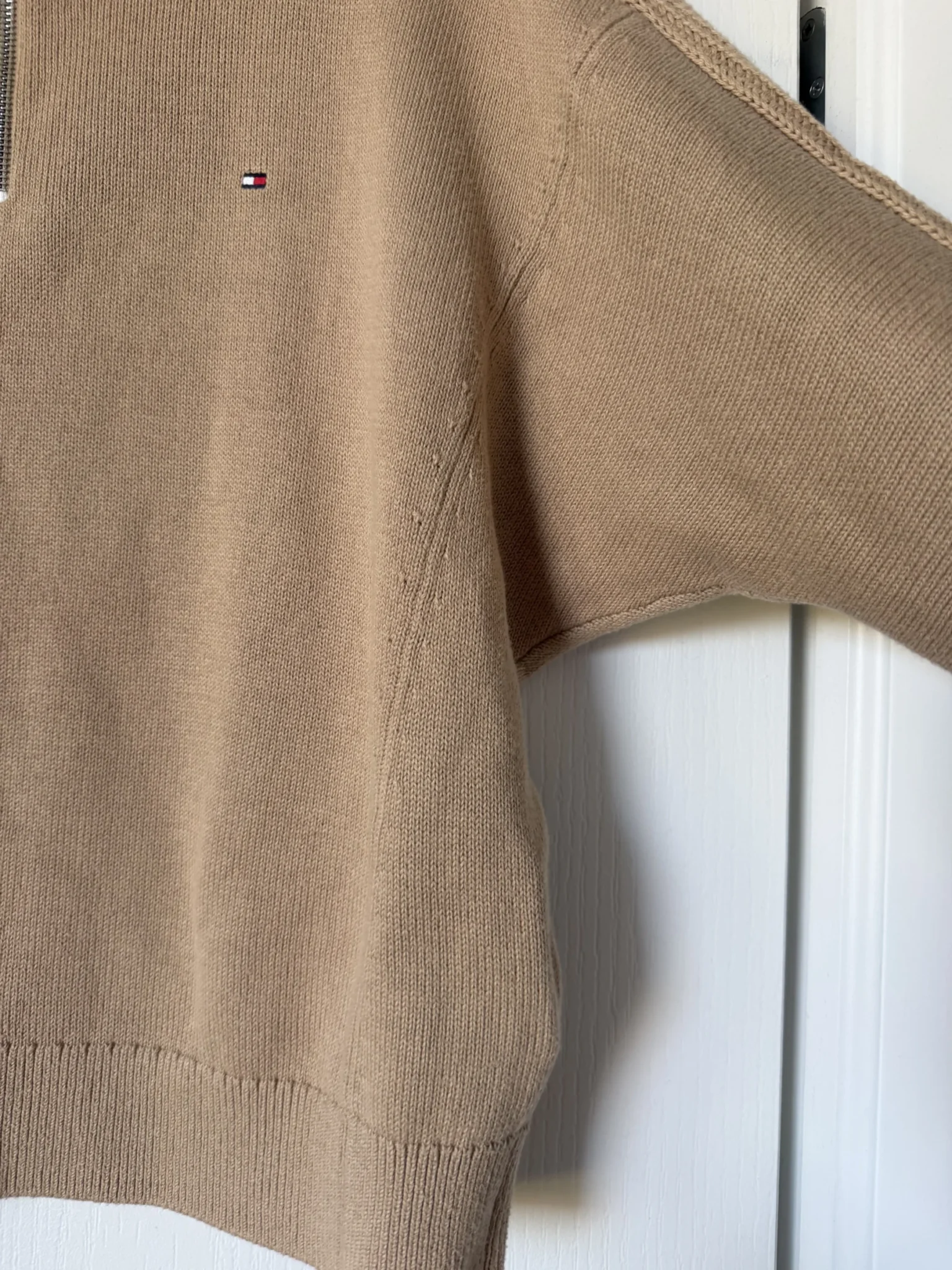 Image for Tommy Hilfiger jumper with a trucker collar, size S, light brown