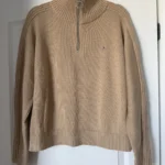 Thumbnail for Tommy Hilfiger jumper with a trucker collar, size S, light brown