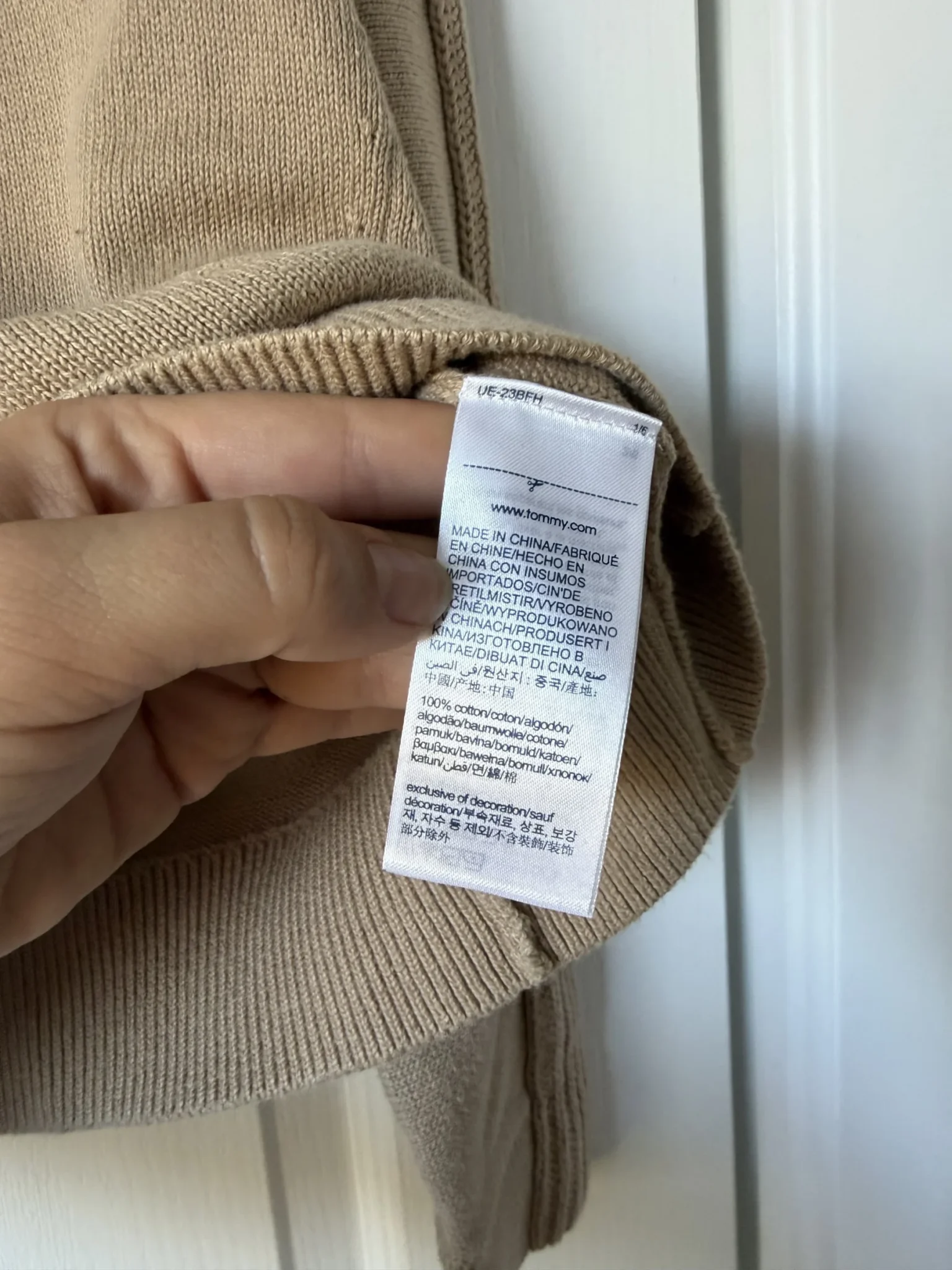 Image for Tommy Hilfiger jumper with a trucker collar, size S, light brown