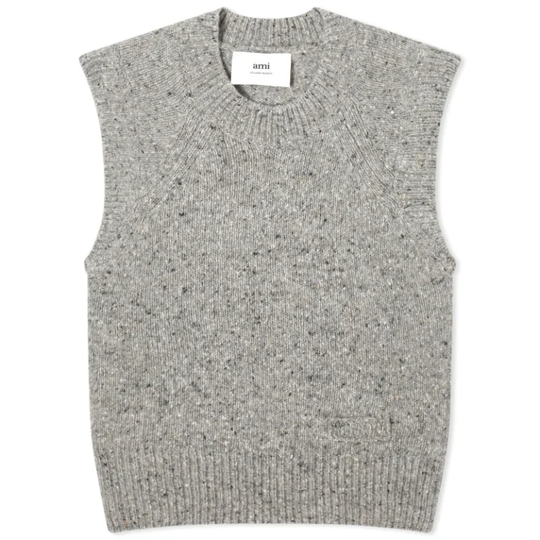 Featured image for Ami Paris grey sleeveless jumper, size L