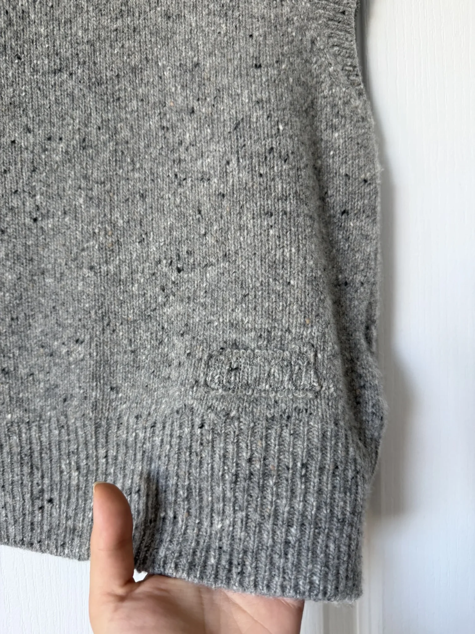 Image for Ami Paris grey sleeveless jumper, size L