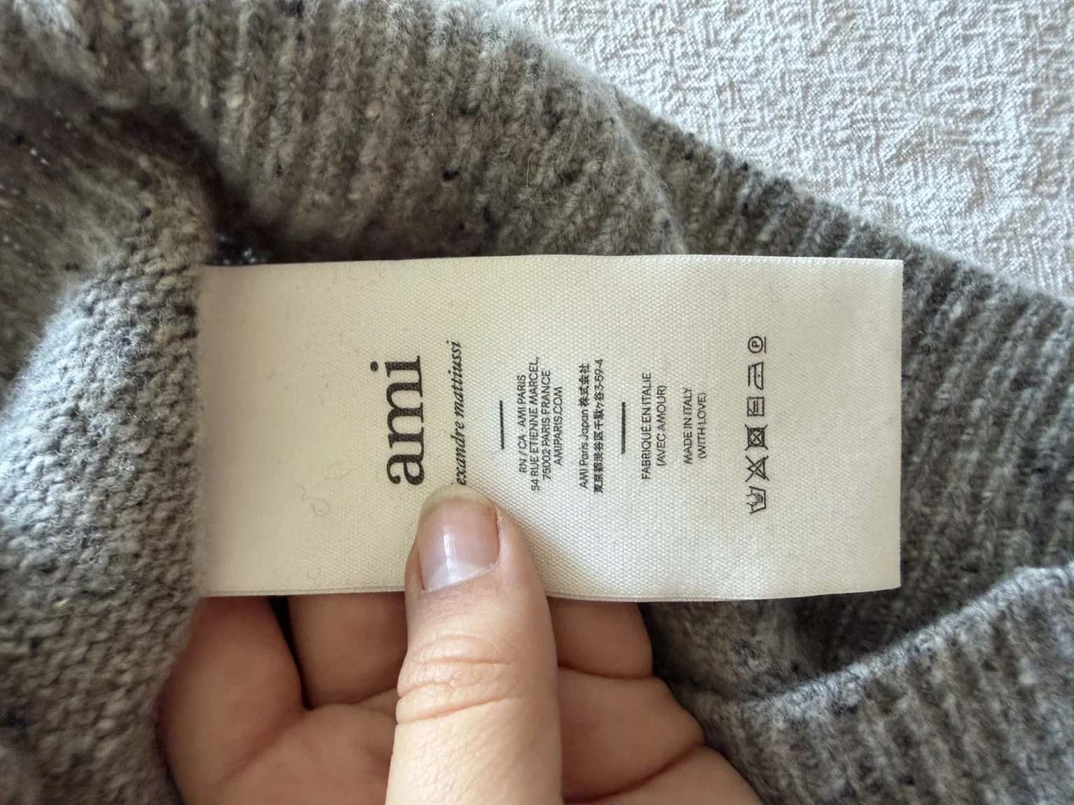 Image for Ami Paris grey sleeveless jumper, size L