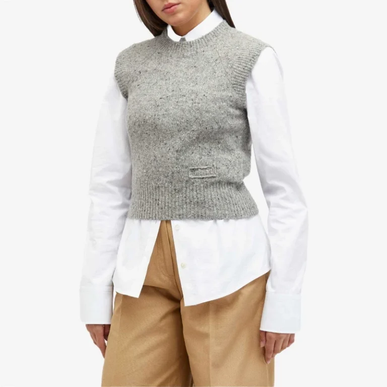 Image for Ami Paris grey sleeveless jumper, size L