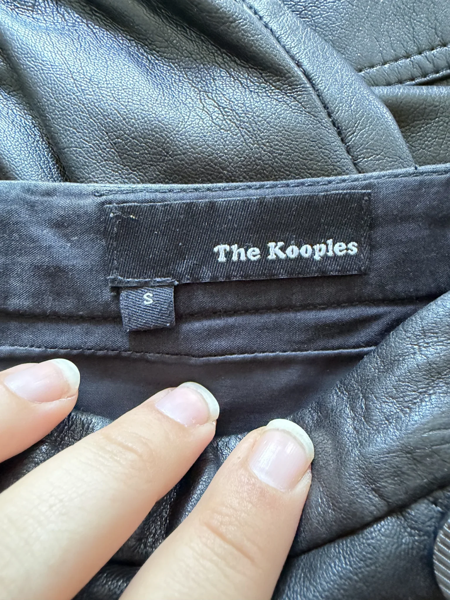 Image for The Kooples black leather skirt, size S