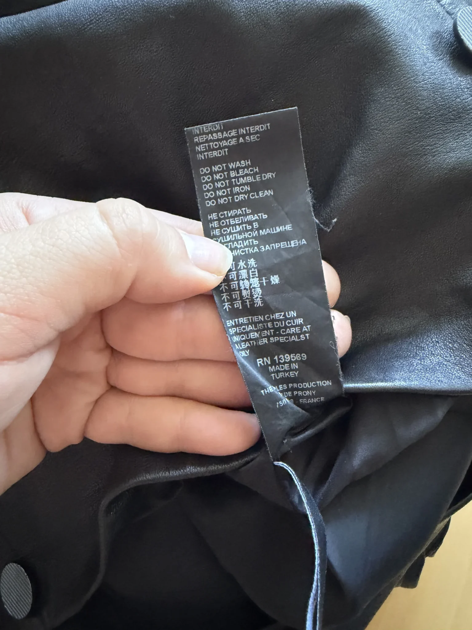 Image for The Kooples black leather skirt, size S